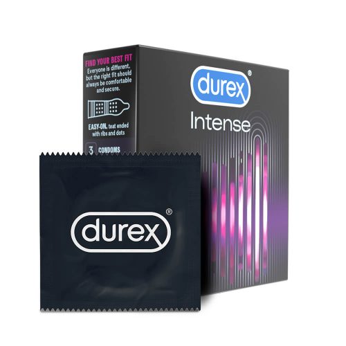 Durex Intense bordázott és pontozott óvszer -3 db. 