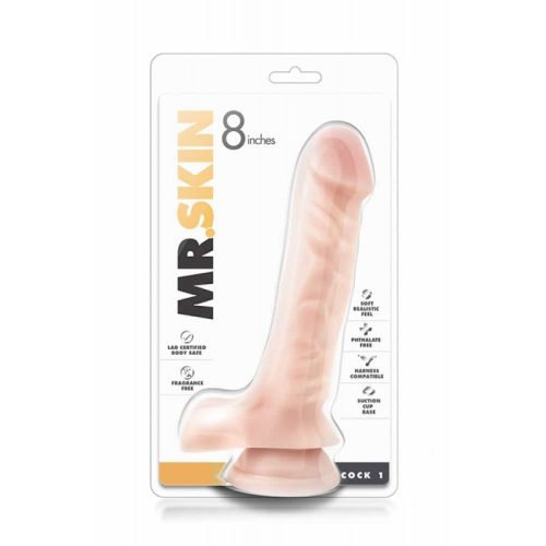 Mr. Skin Cock 8 inch Cock 1 Beige - Herés, letapasztható dildó