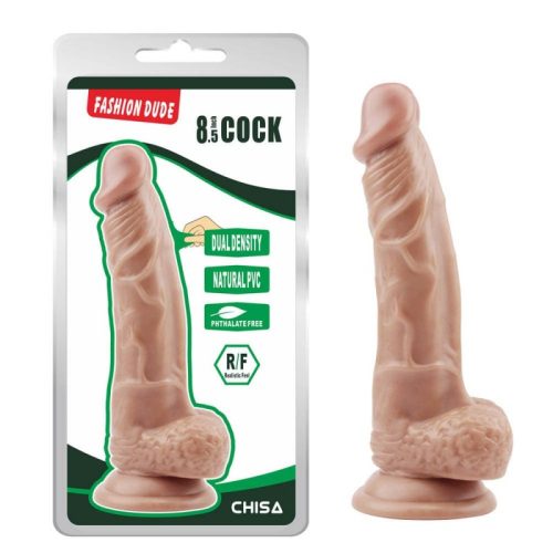 Fashion Dude 8.5 inch Cock Flesh - Herés, vízálló, letapasztható dildó