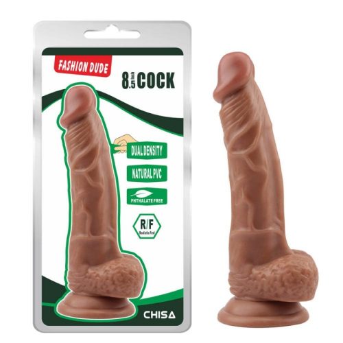 Fashion Dude 8.5 inch Cock Latin - Herés, vízálló, letapasztható dildó