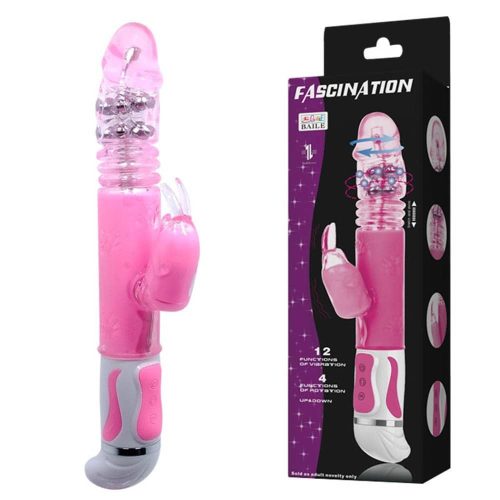 Fascination Bunny Vibrator Pink 2 - csiklóizgatós, vízálló, g-pontos, forgófejes vibrátor