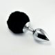 EwToys Pompon Metal Plug Small Black - Fekete, fém análdugó