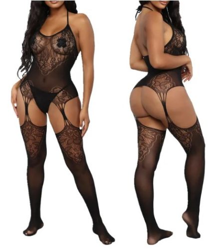 EwToys Bodystocking B02 - Fekete harisnyaoverall