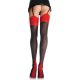 Leg Avenue - Contrast Top Thigh High Black/Red O/S -  Piros-fekete combfix