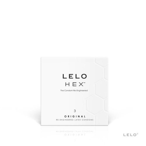 HEX Condoms Original 3 db. - Luxus minőségű, erős, rugalmas, extra vékony, sikosított óvszer