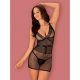 Obsessive Bowessa chemise & thong S/M - Szexi fekete bobydoll S/M