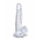 Pipedream King Cock Clear 7" Cock with Balls- Színtelen, áttetsző, herés, letapasztható dildó 16-20cm