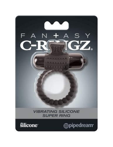 Vibrating Silicone Super Ring Black 