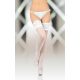 Softline - Stockings 5508 white/ 4 - Fehér csipkés combfix