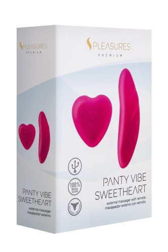 S Pleasures Premium Panty Vibe Sweetheart External Massager Pink - Távolról irányítható bugyivibrátor